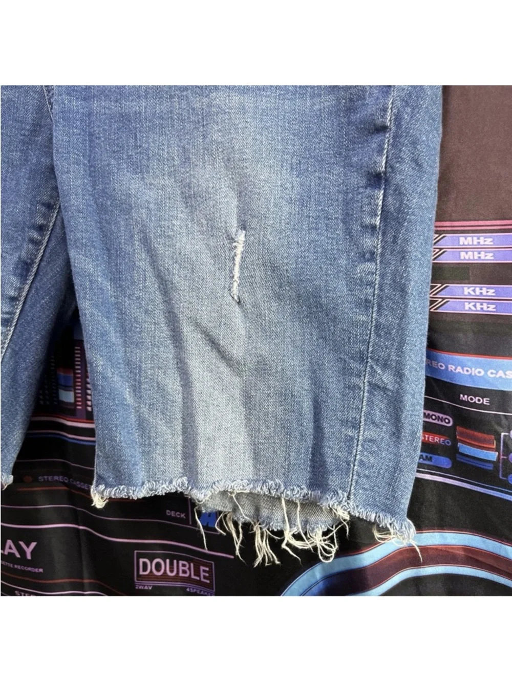 Lucky Brand Blue Embroidered Distressed Denim Shorts - Picture 7 of 11